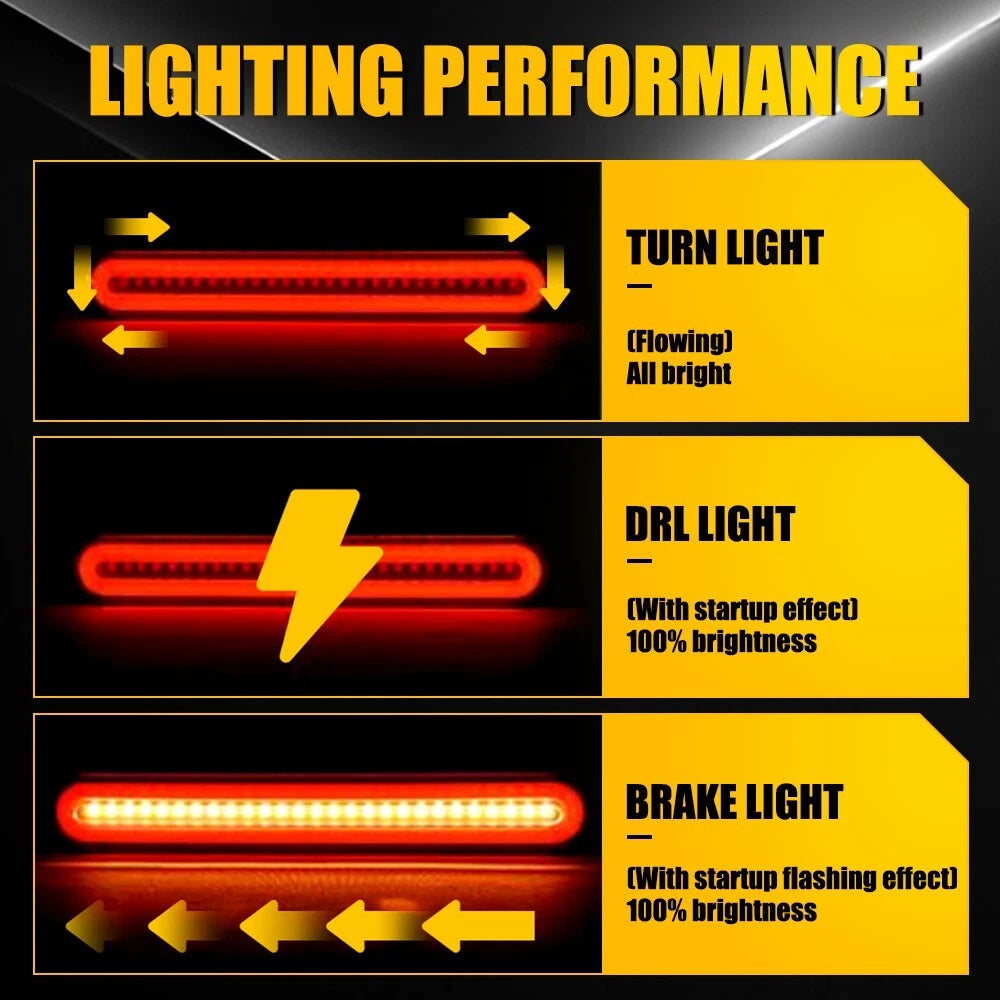 2X 9" Red/Amber LED Tail Light for Truck Trailer (YYYY–YYYY)