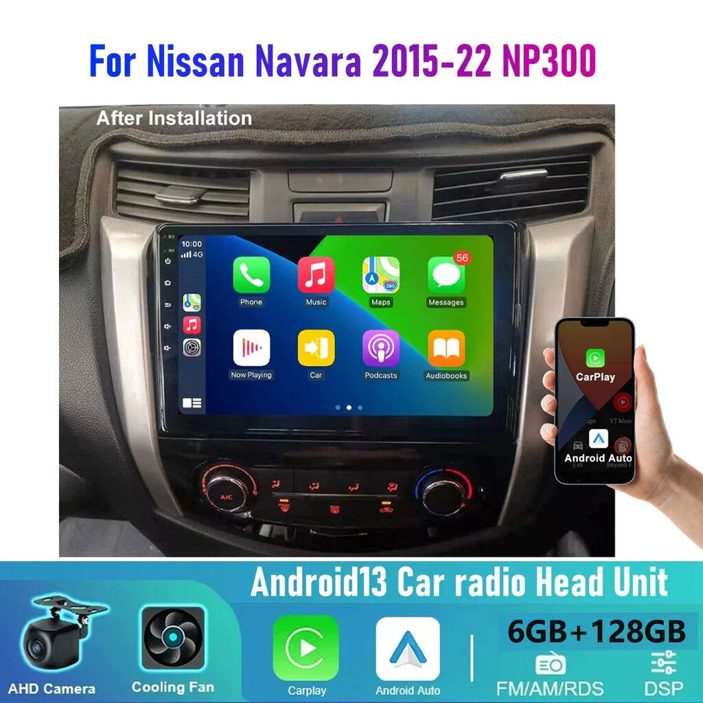 128GB Wireless CarPlay Android Auto Head Unit for Nissan Navara NP300 (2015-2023)