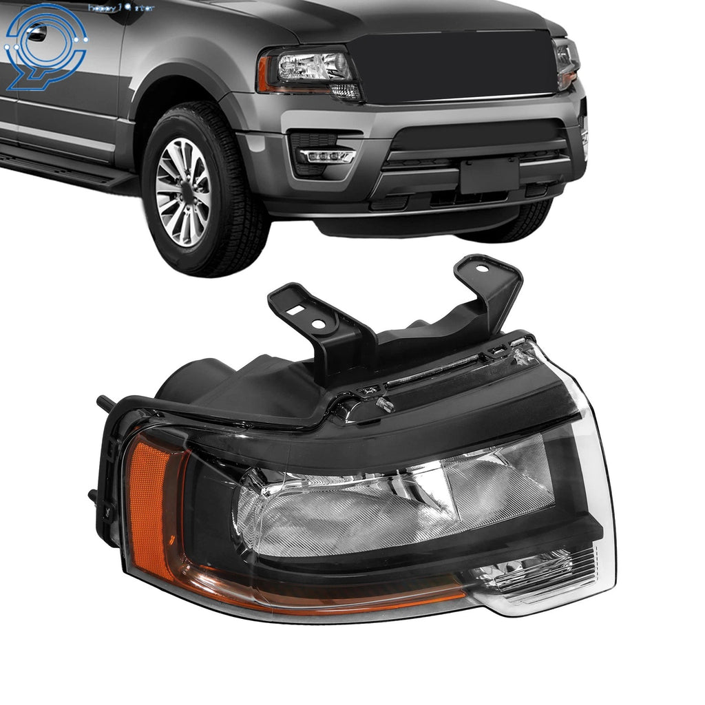 Set of 2 Halogen Headlights for Ford Expedition (2015–2017) Black