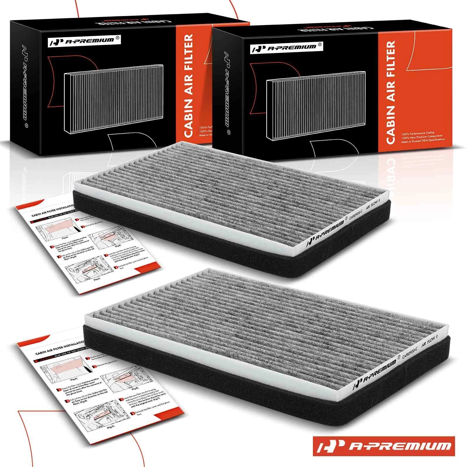 2X Activated Carbon Cabin Air Filter for Chevy Impala Buick LaCrosse (2006–2020)