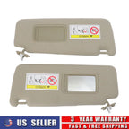 Set of 2 Beige Side Sun Visors w/ Mirror for Lexus GX460 (2010–2023)