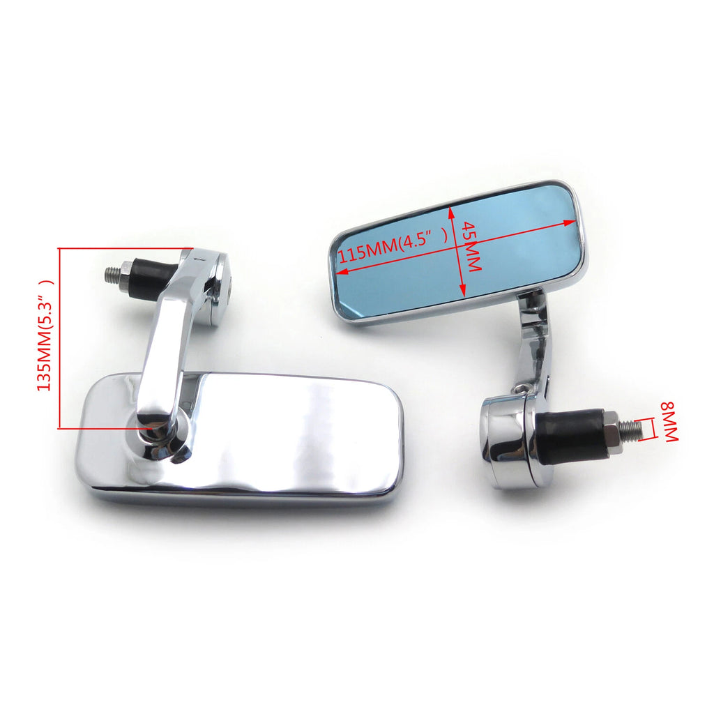7/8" Handle Bar End Side Mirrors for Honda Yamaha Suzuki (US)