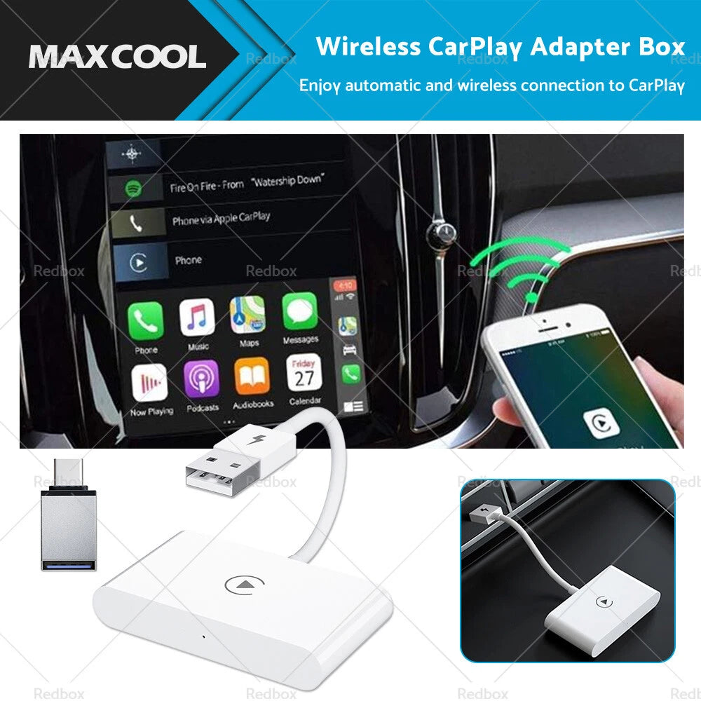 USB Wireless CarPlay Adapter Dongle for Apple iOS Vehicles (2010–2023)