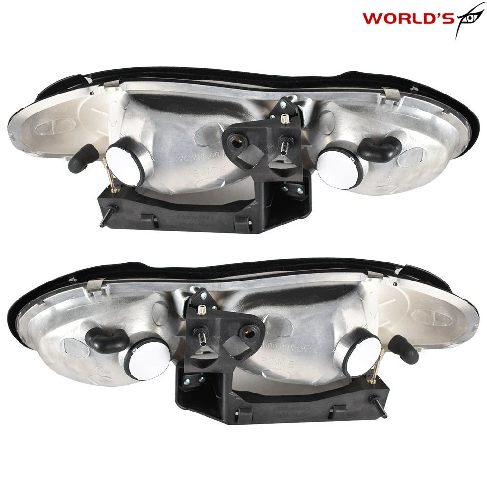 Set of 2 Halogen Black Headlight Assemblies for Chevy Camaro Z28