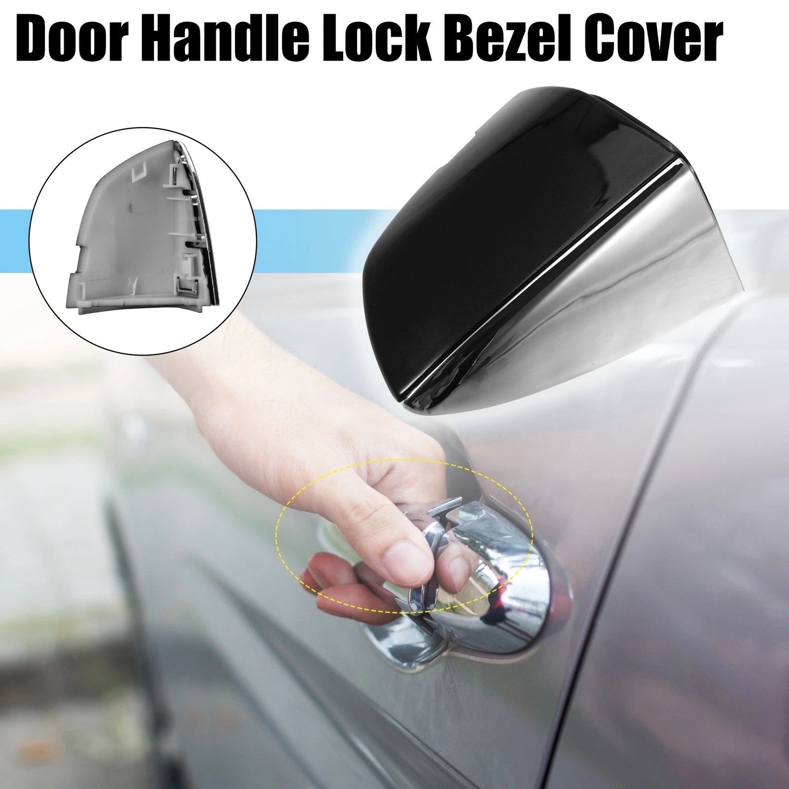 Front Left Outside Door Handle Cap for Volkswagen Jetta (2011–2018) Black