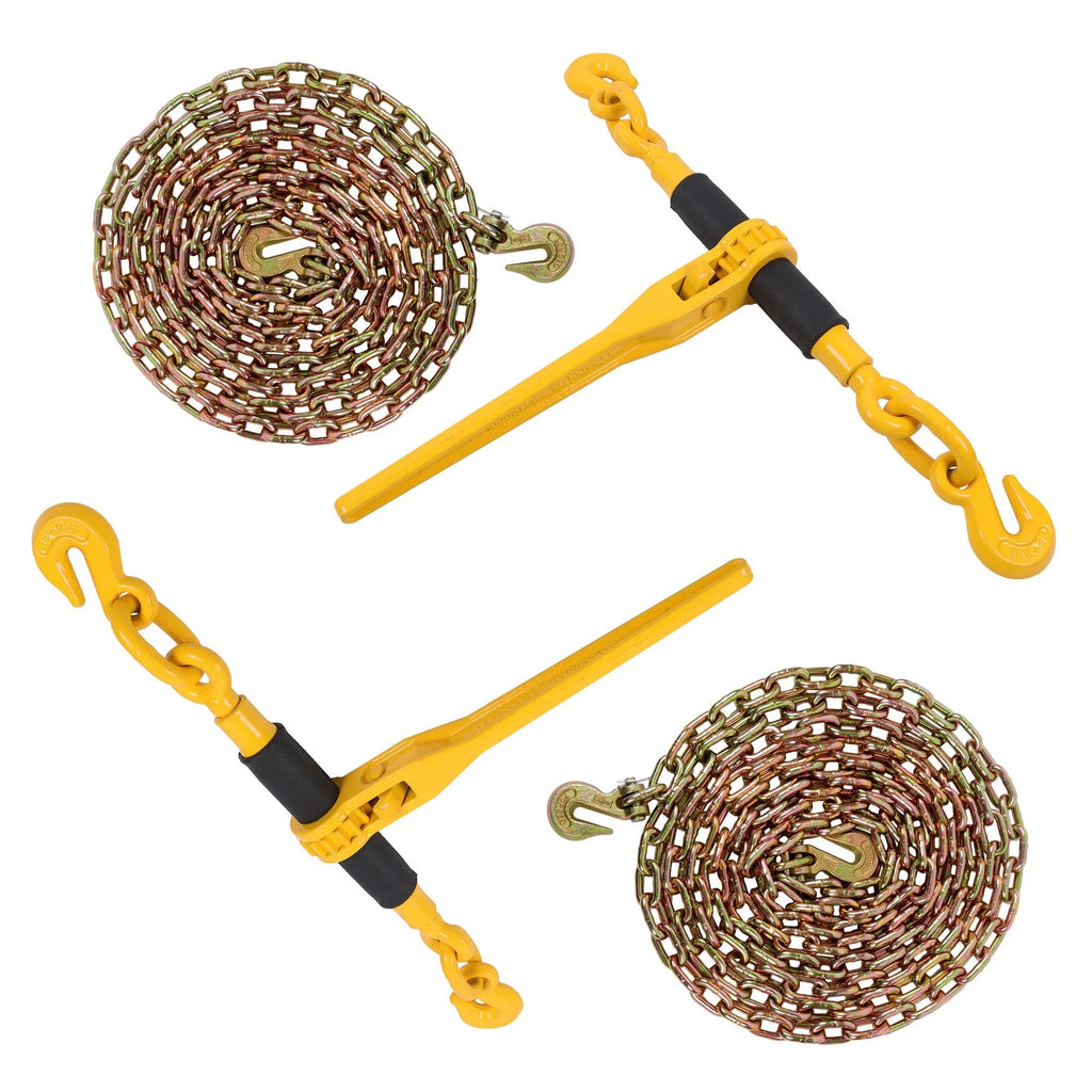 Set of 2 Steel Chain and Bundle Kit 5/16"-3/8" G80 7100lbs