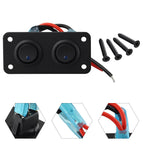 2X Toggle Rocker Switch Panel for Car Boat RV (Metal & Plastic)