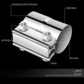 2X 2.25" Lap Joint Exhaust Band Clamp for Muffler Pipe Sleeve Coupler (304 Stainless)