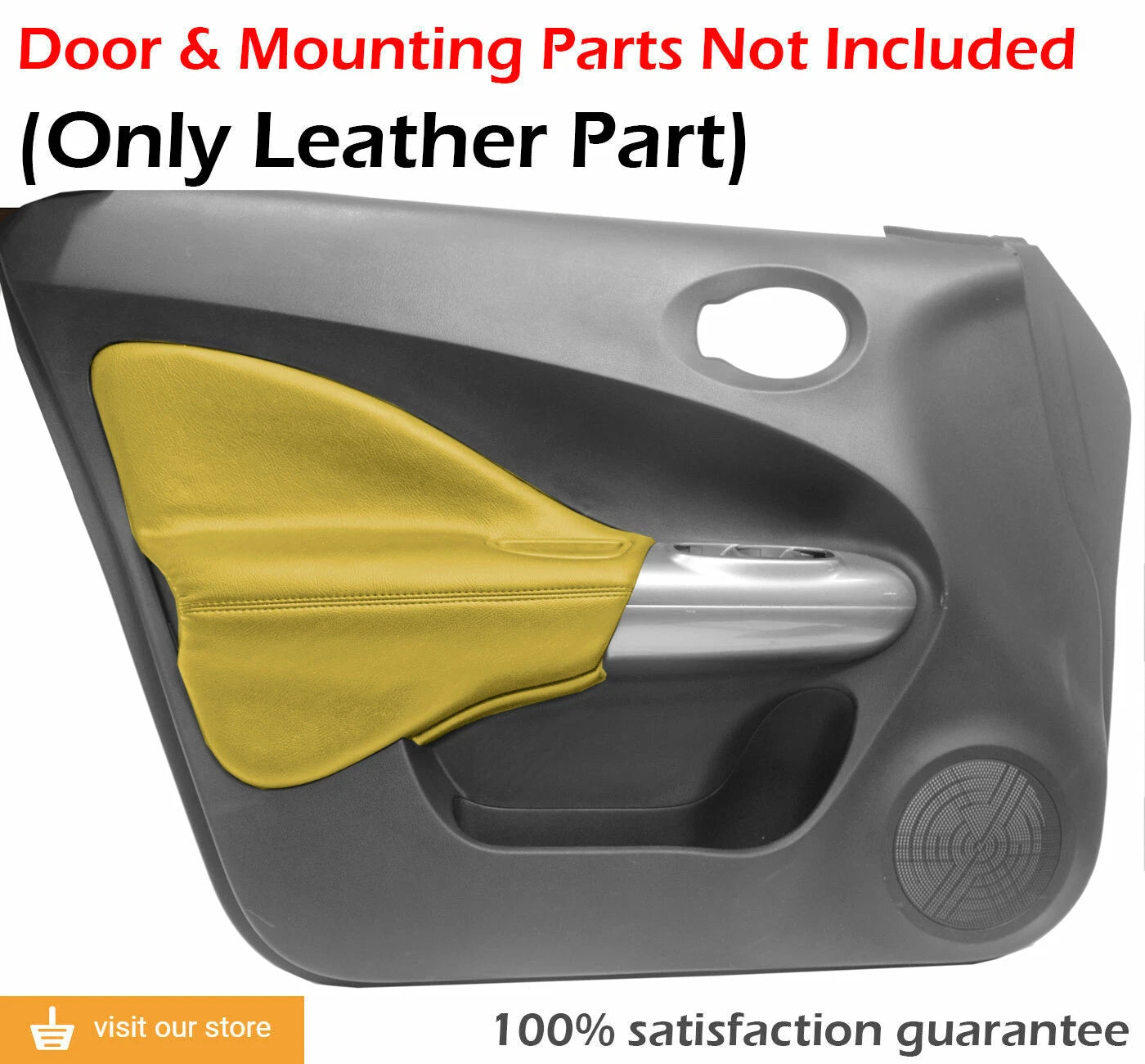 Front Insert Door Panel Cover Leather for Nissan Juke (2011–2017) Yellow