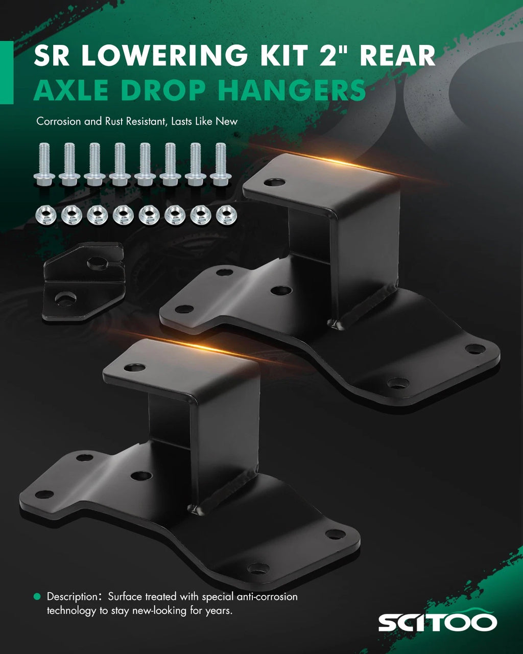 2" Axle Drop Hangers Lowering Kit for Chevy C1500 K1500 Sierra (1988–1998)