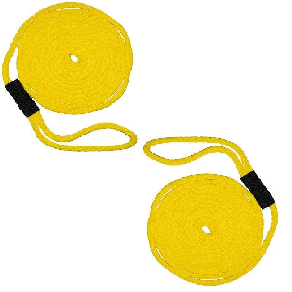 Pair of 1/4" x 5' Softlines Boat Fender Lines Yellow 1051-4YELLOW