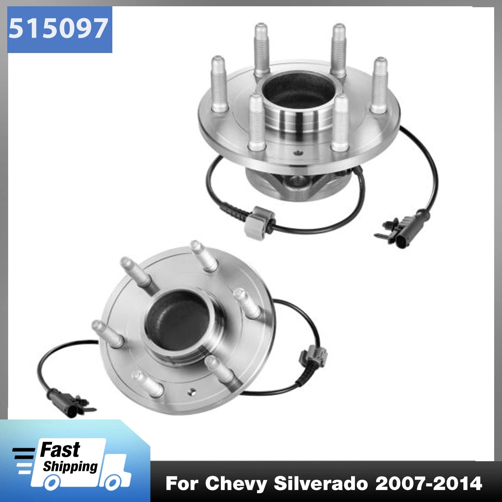 Front Wheel Bearing and Hub for 2007–2013 Chevy Silverado 1500 2WD
