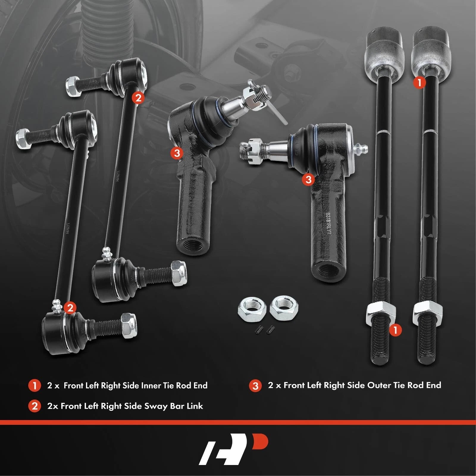 Set of 6 Front Sway Bar Link Tie Rods for Ford Windstar (1995–2003)