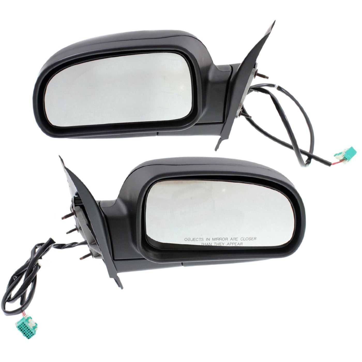 Set of 2 Power Mirrors for GMC Envoy (2006–2009) Textured Black Manual Folding