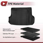 Trunk Mat for Lexus RX350 RX450h 2016-2022 TPE Cargo Liner Replacement Black