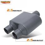 2.5" Center Inlet/Dual Outlet Performance Exhaust Muffler for