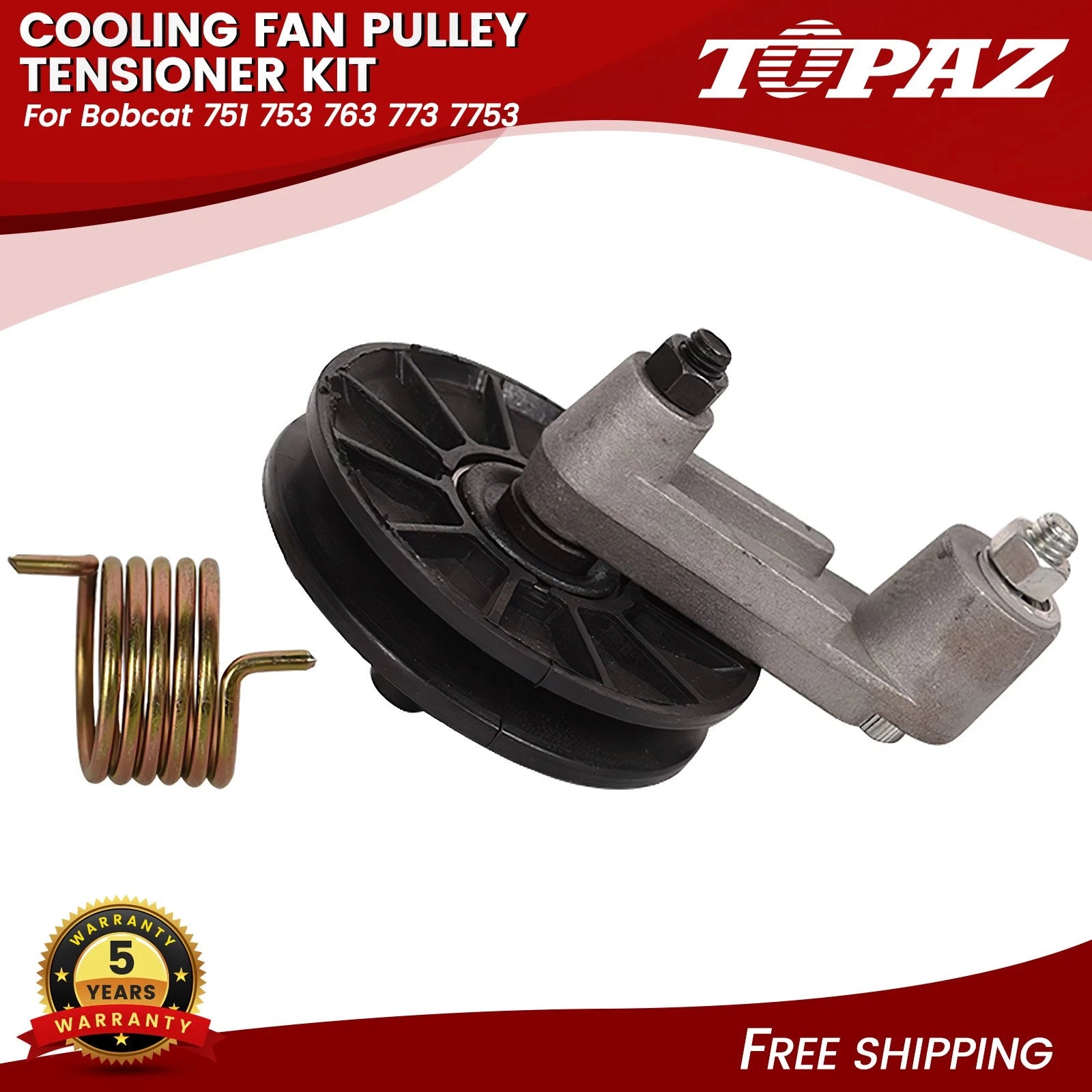 Cooling Fan Pulley Tensioner Kit for Bobcat 751 753 763 773 7753 (1990–2000)