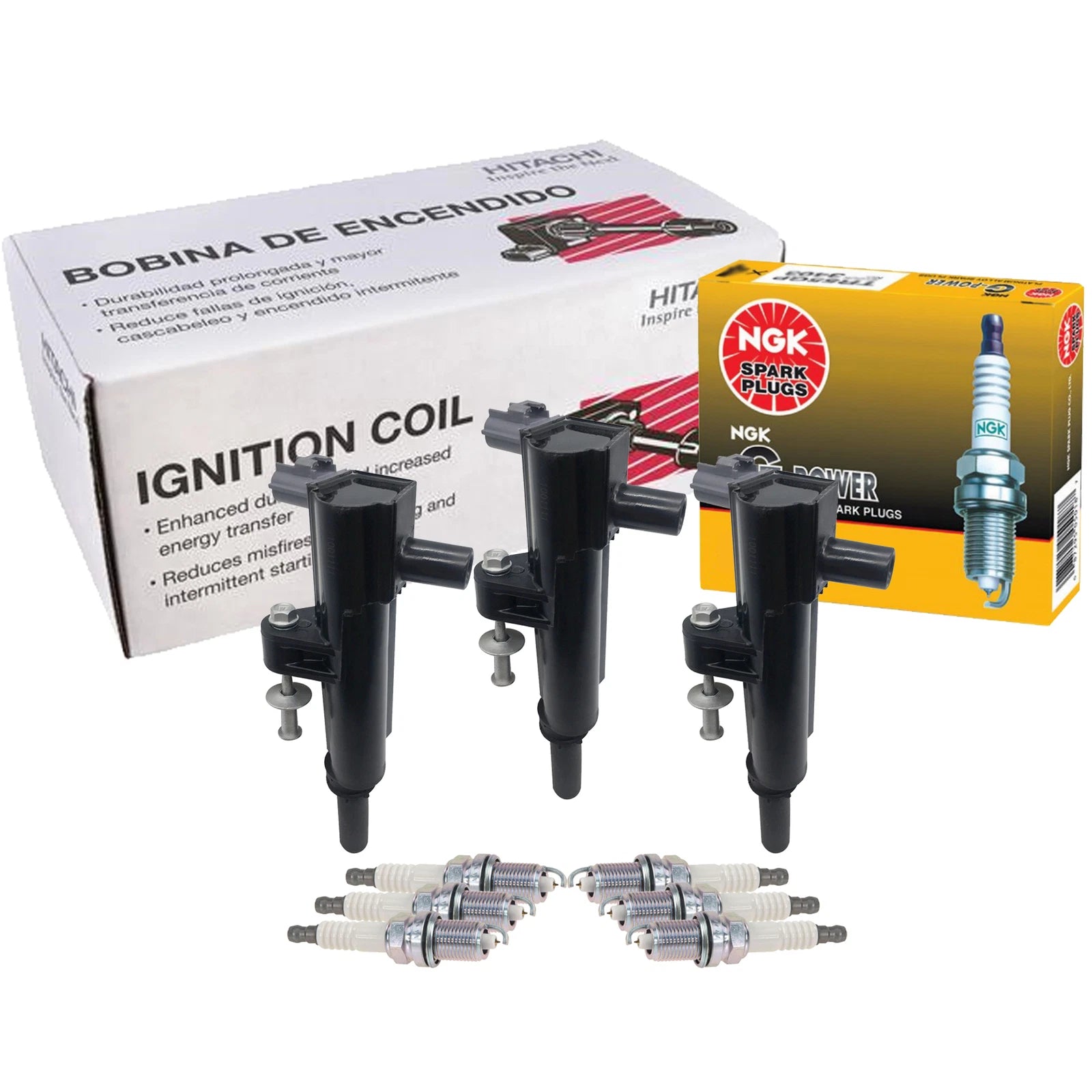 Set of 3 Ignition Coils & 6 Spark Plugs for Dodge Jeep Ram V6