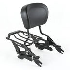 Black Sissy Bar Backrest Luggage Rack for Harley Touring (2014-2025)