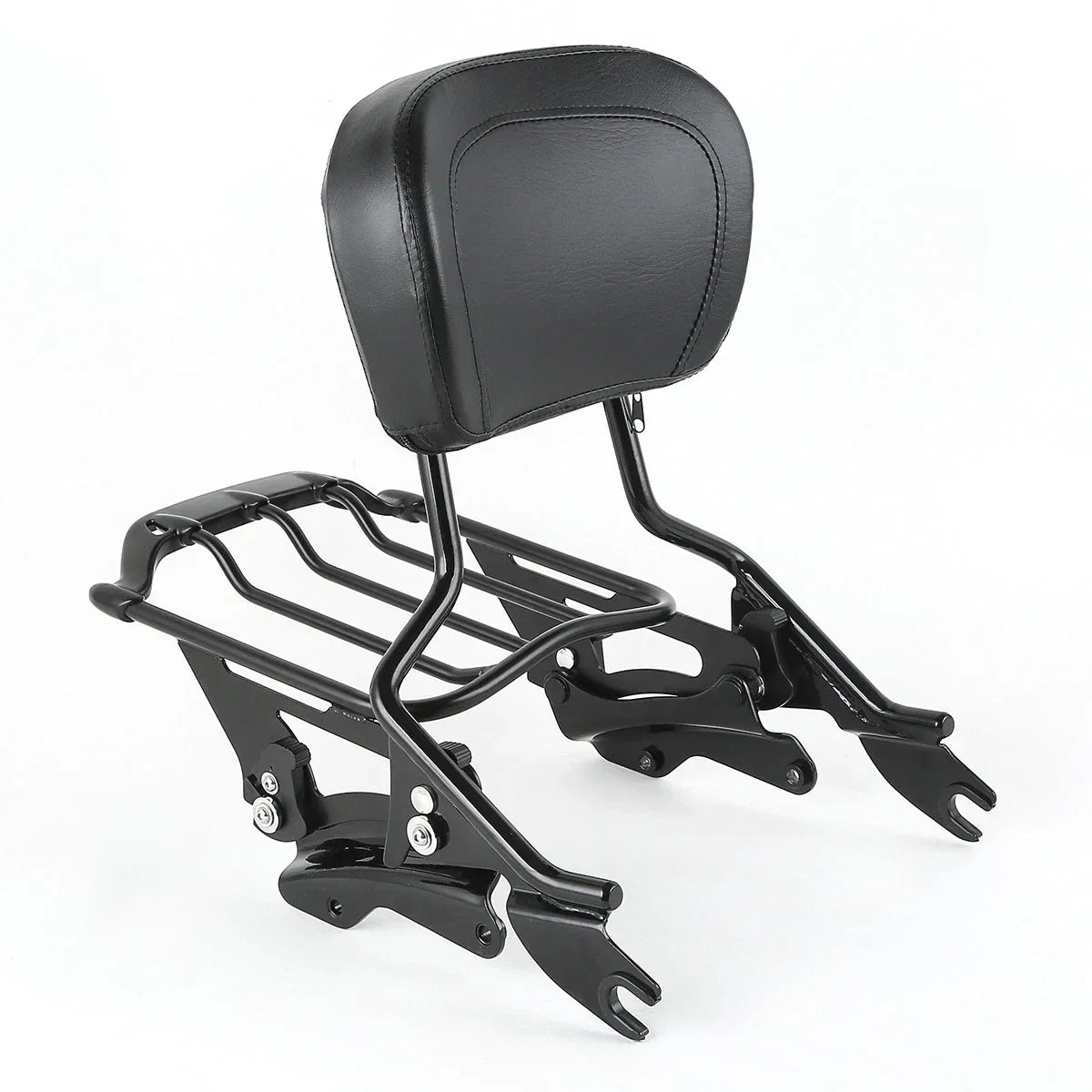 Black Sissy Bar Backrest Luggage Rack for Harley Touring (2014-2025)