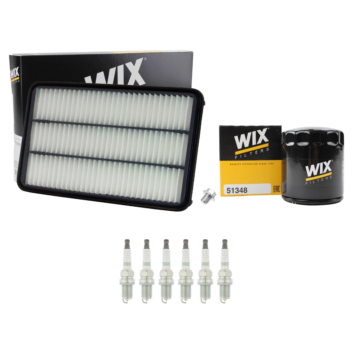 Wix Engine Air Oil Filters & NGK Spark Plugs Kit for Camry ES300 (1992–1996)