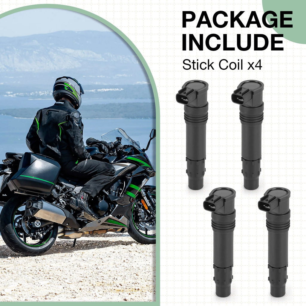 4X Ignition Coils for Kawasaki Ninja ZX-9R ZX900 (1998–2003)