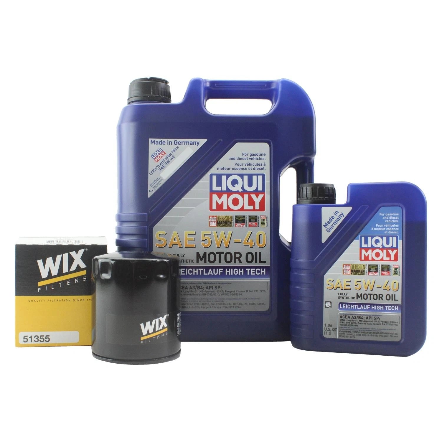 6L Liqui Moly Leichtlauf High Tech 5W-40 Oil Change Kit for Audi V6 (1997–2005)
