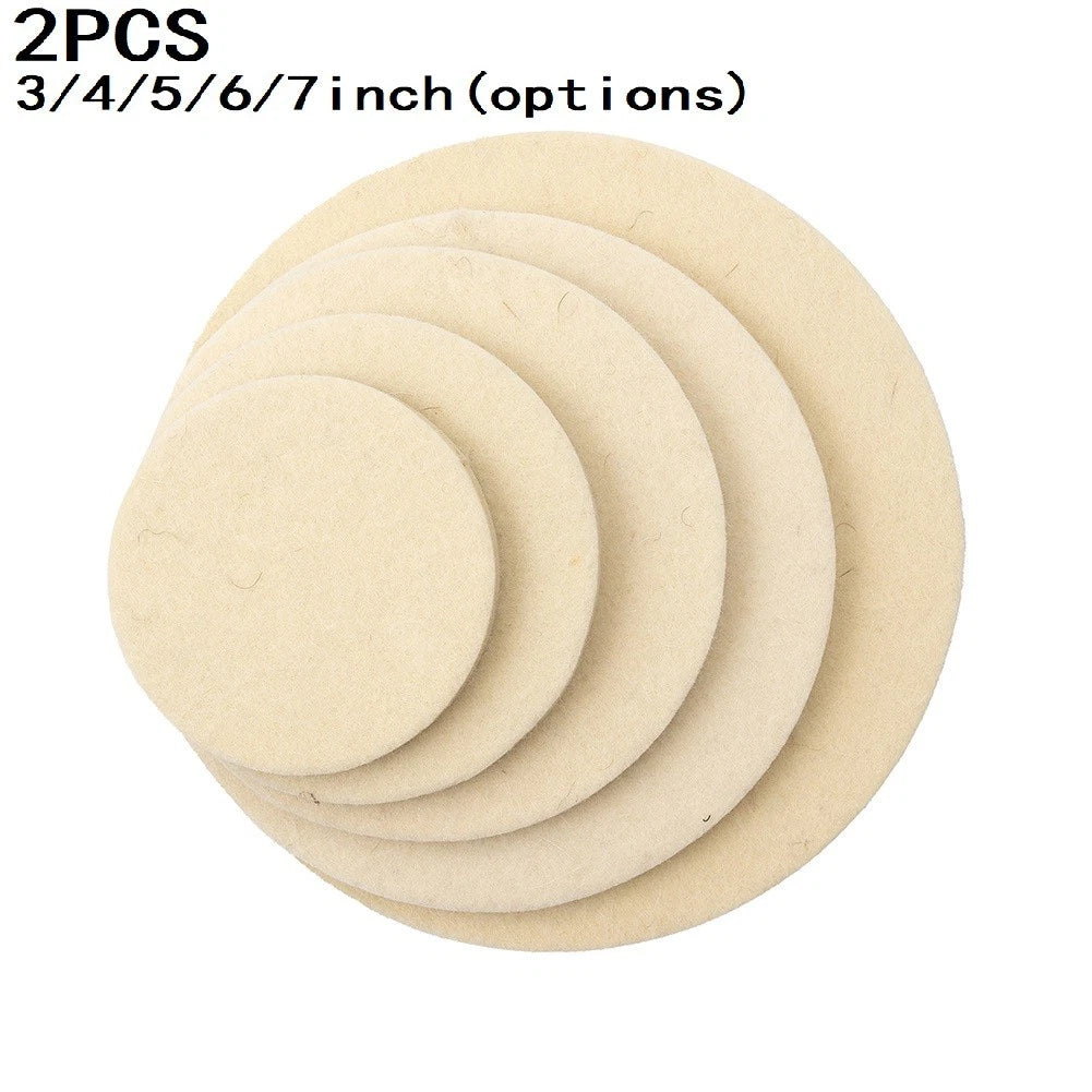 2pcs Wool Felt Polishing Pad Wheel for Glass Stainless Steel