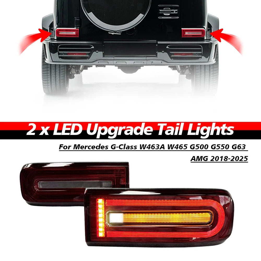 Dynamic LED Tail Lights for Mercedes Benz G-Class W463 W465 (2018–2025)