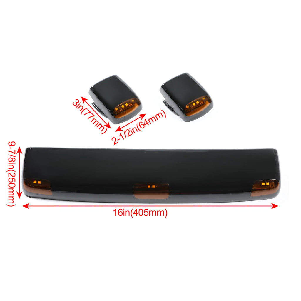 Set of 4 Amber Cab Roof Marker LED Lights for Chevy Silverado GMC 2500HD 3500HD (2015–2019)