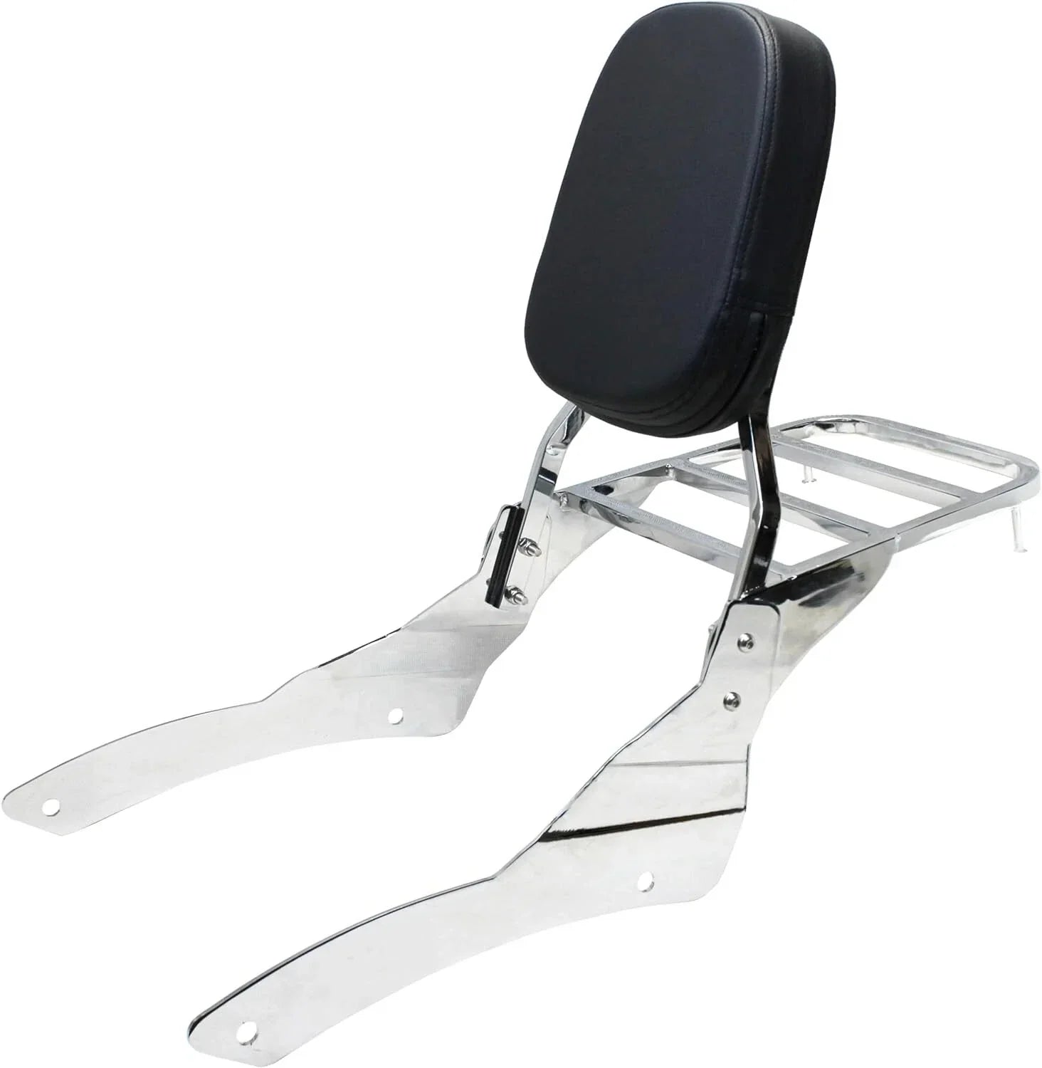 Chrome Backrest Sissy Bar Luggage Rack for Yamaha Vstar 650 400 Classic (98-18)