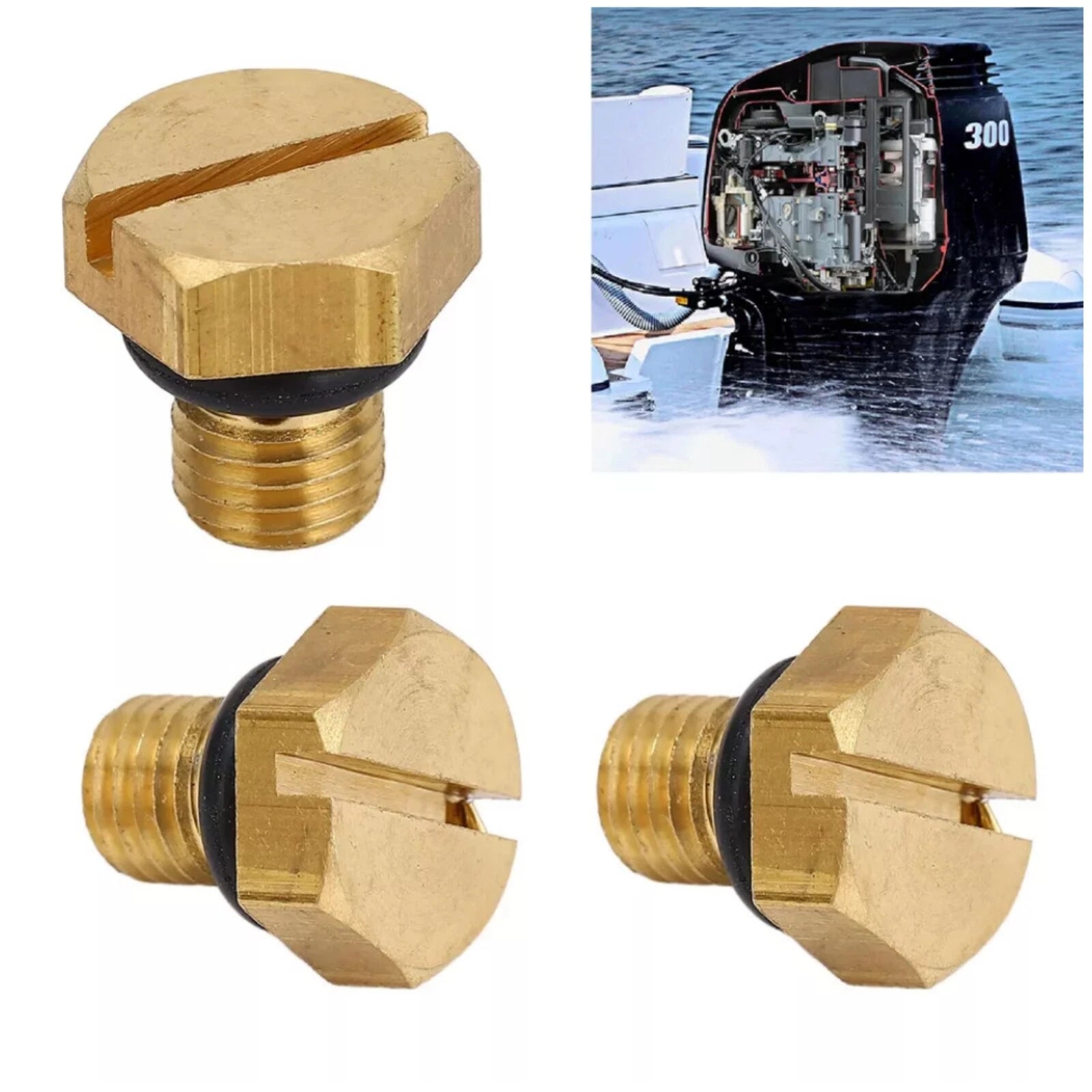 3Pcs Screw Drain for Yamaha Outboard 40-90HP (2T, 6H3-14992-00)