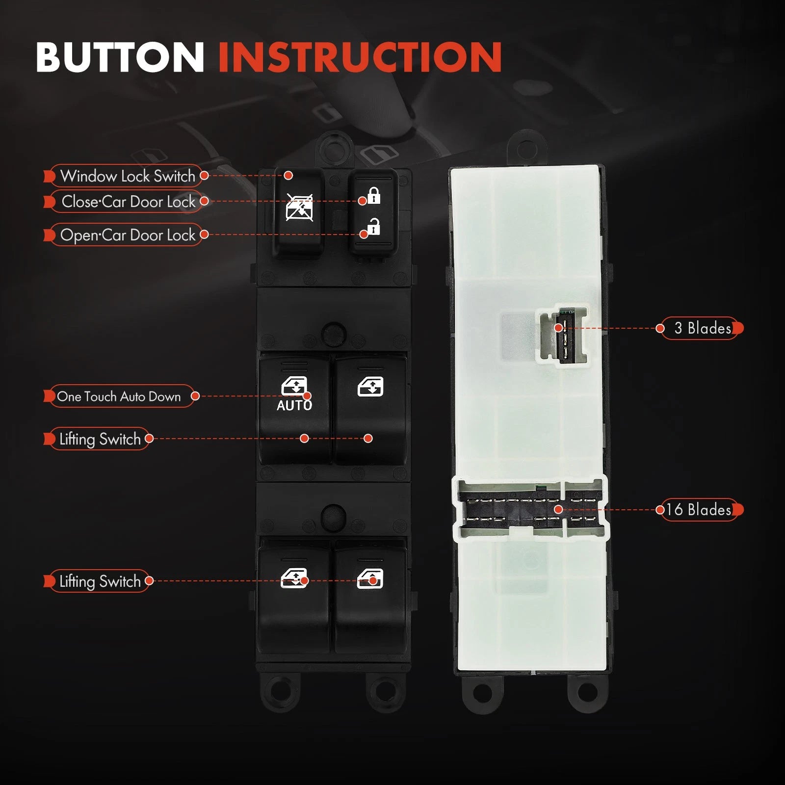 Power Window Switch for Subaru Outback Legacy (2013-2019)