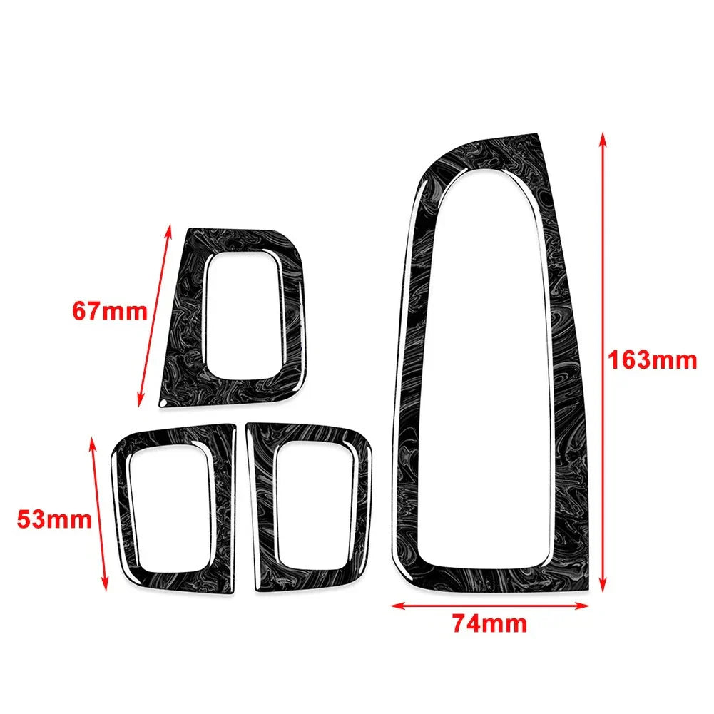 4 Pcs Window Switch Panel Trim for Benz C Class W205/S205 (2015-2021)