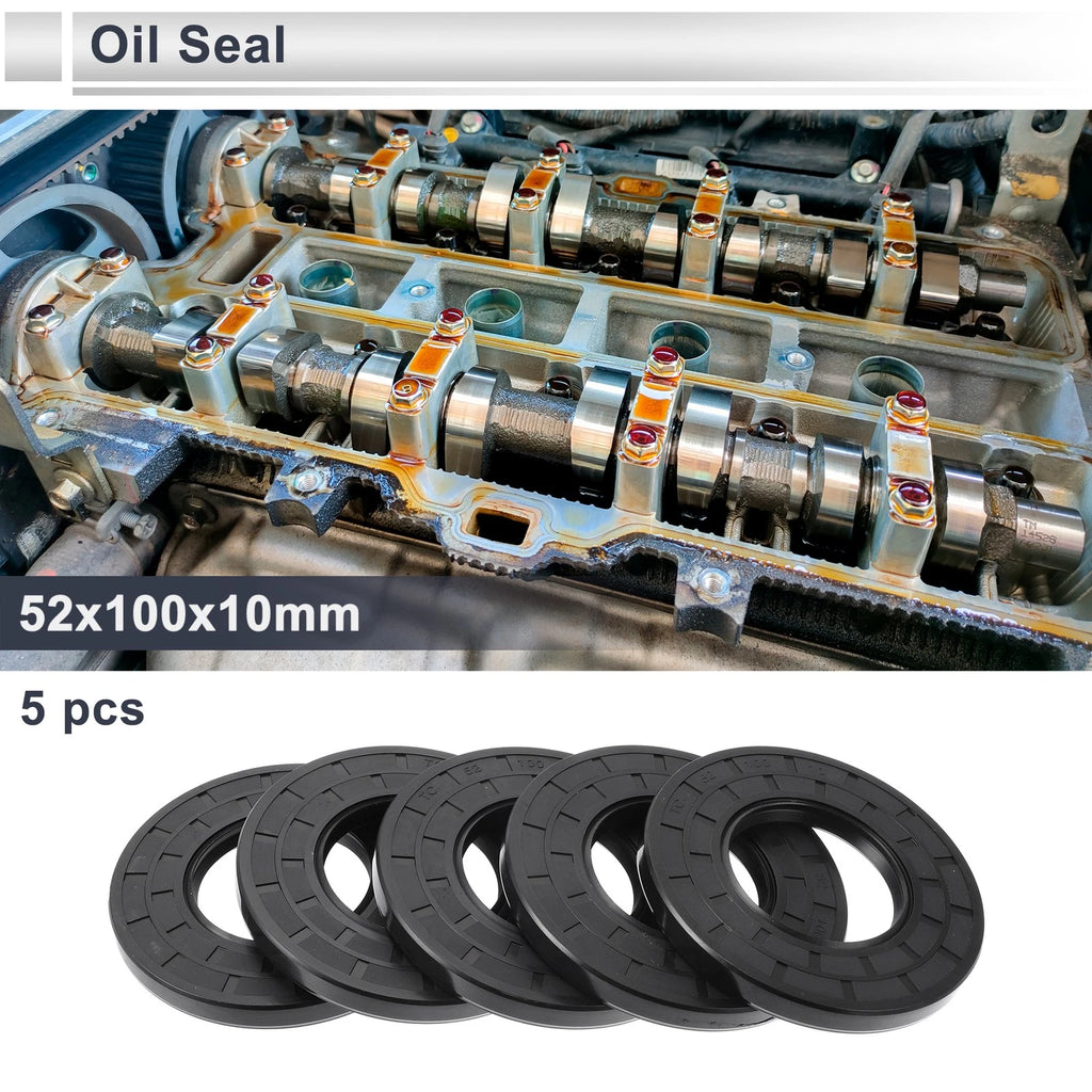 Set of 5 Oil Seal Rotary Shaft Seal Nitrile Rubber 52x100x10mm
