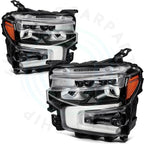 2X Black Headlight Assembly for Chevy Silverado 1500 (2022–2024)