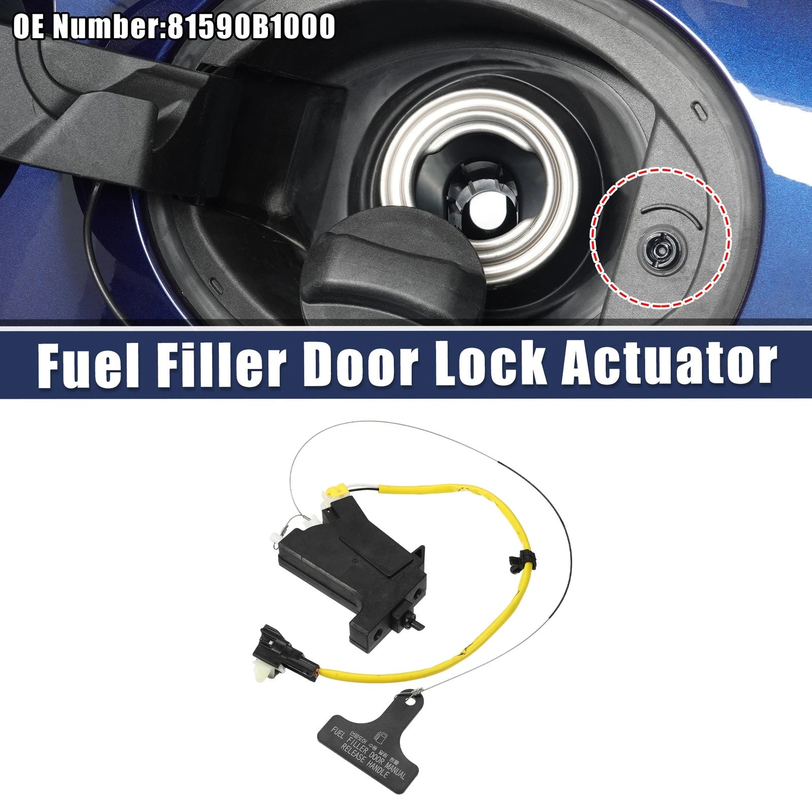 Fuel Door Lock Latch Actuator for Hyundai (2015–2016) No. 81590B1000