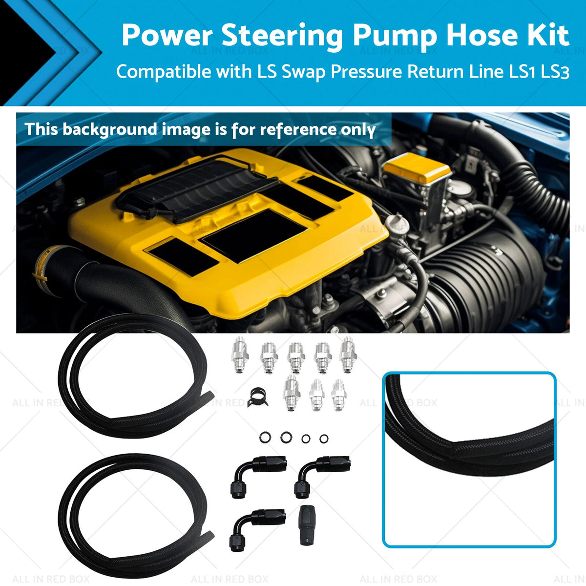 Power Steering Pump Hose Kit for LS LS1 LS3 Swap (Pressure Return Line)