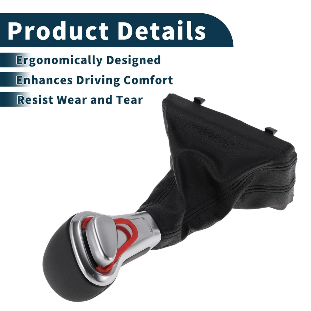 Gear Shift Knob Handle for Audi A3 8P (2004–2015) Plastic Faux Leather