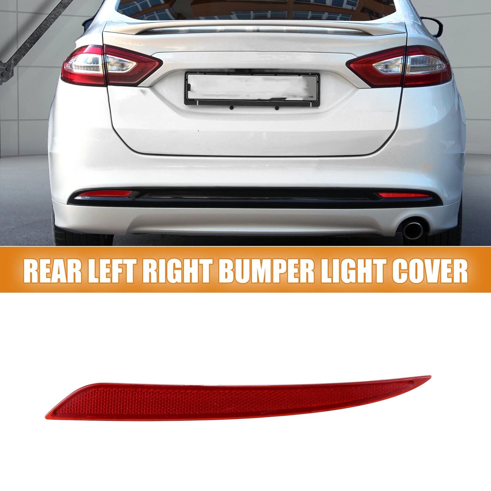 1 Pair Rear Bumper Reflector Light Cover for Ford Fusion (2013–2020) DS7Z13A565A Red