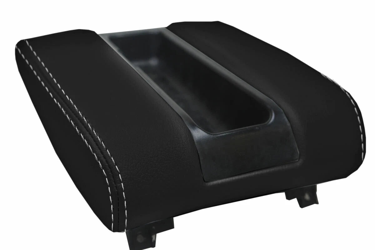 Leather Center Console Lid Armrest Cover for BMW E39 (1997–2003) Gray Stitch