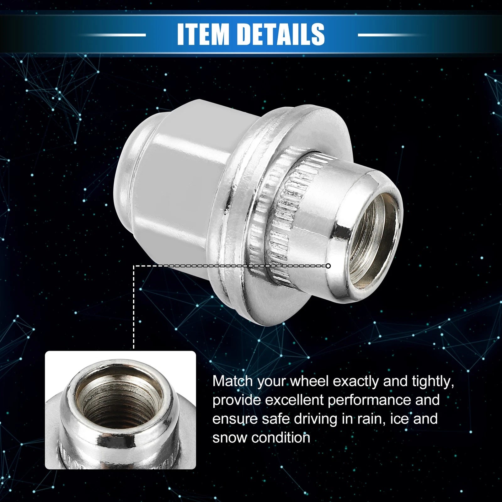 10 Pcs Wheel Lug Nuts M12x1.25 for Infiniti EX35 G25 (2008–2013)