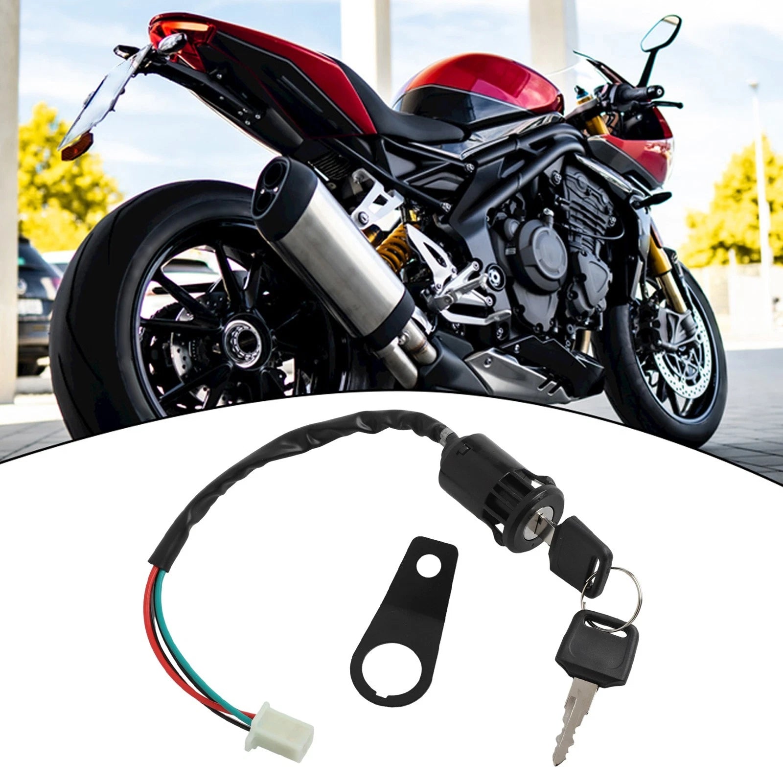 Ignition Switch Lock Key with Bracket for ATV 50cc 110cc (2010–2023)