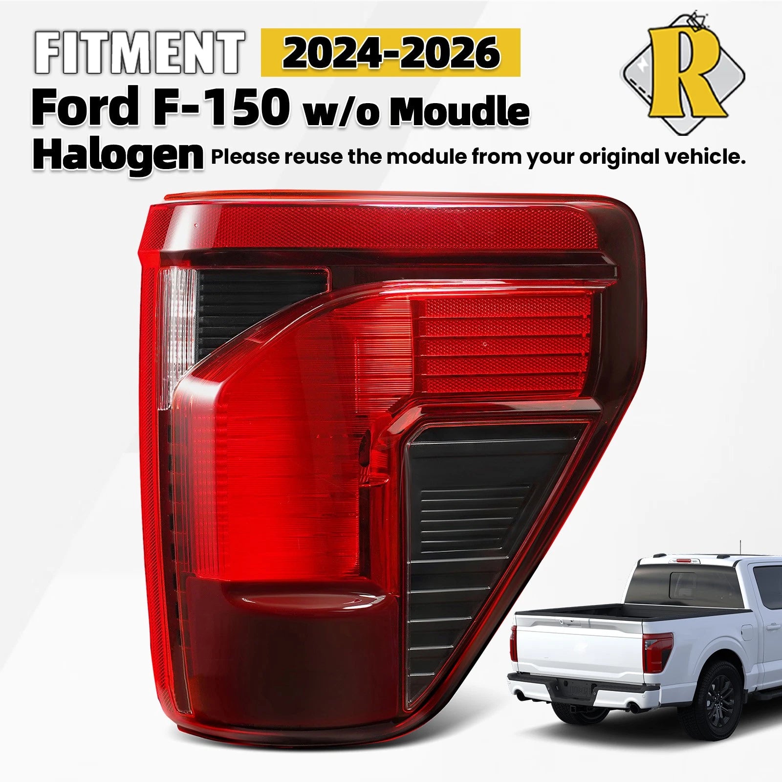 Halogen Tail Light for Ford F-150 (2024–2026) w/ Blind Spot Detection Right