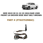 Front Left Seat Belt for RAM 1500 (2019–2024) P7X752N8AC Brown