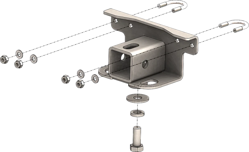 2-Inch Receiver Hitch for Yamaha Kodiak 700 & Grizzly 550/700 (2016–2023)
