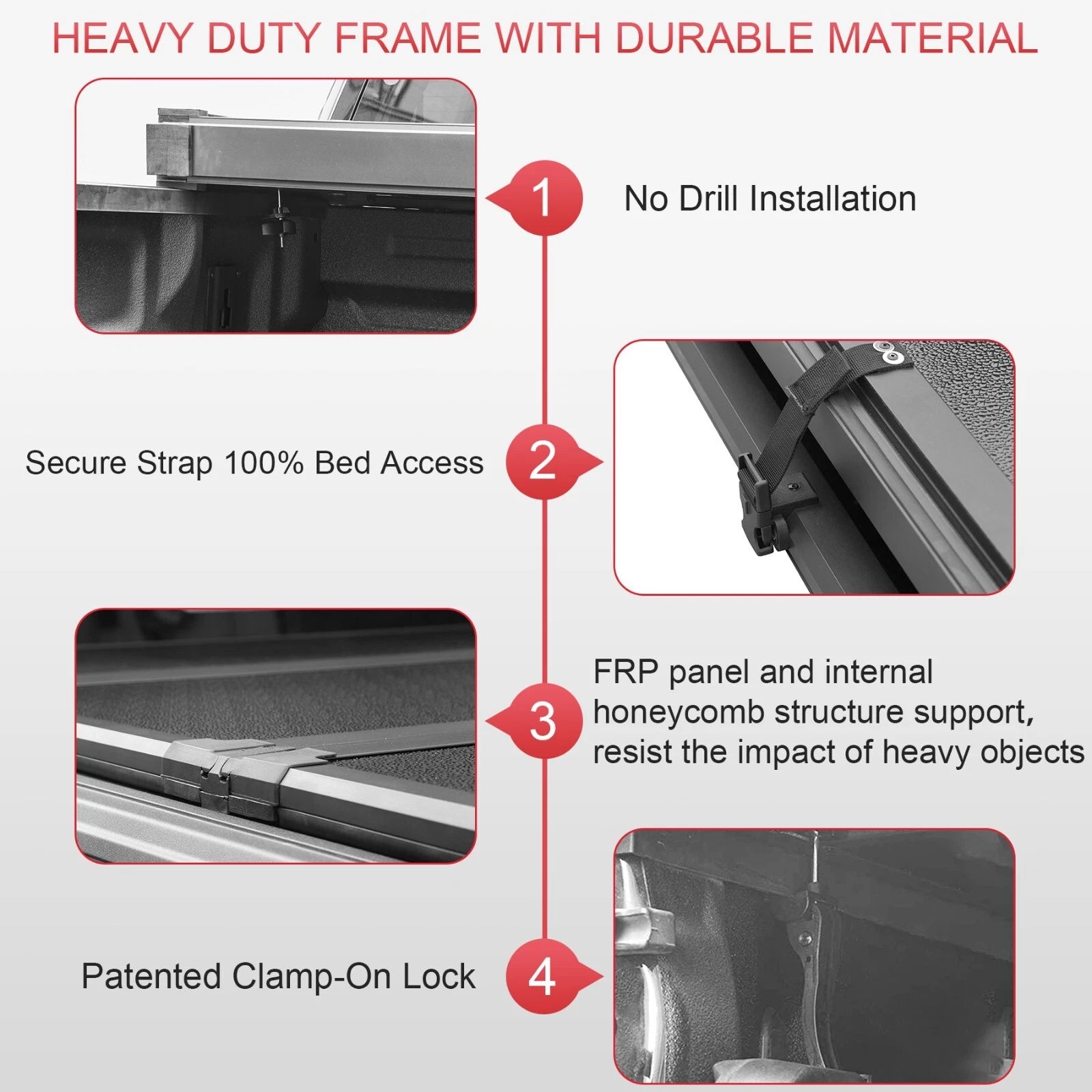 Hard Tri-Fold Tonneau Cover for Jeep Gladiator JT (2020-2023) 5FT