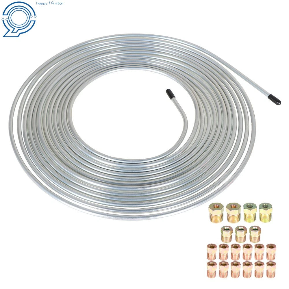 Brake Line Kit for Universal Vehicles (25Ft, 3/16 Inch, Zinc Coated)