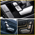 Set of 2 Silver Door Seat Adjust Button Switch Covers for Mercedes-Benz W212 (2009–2016)