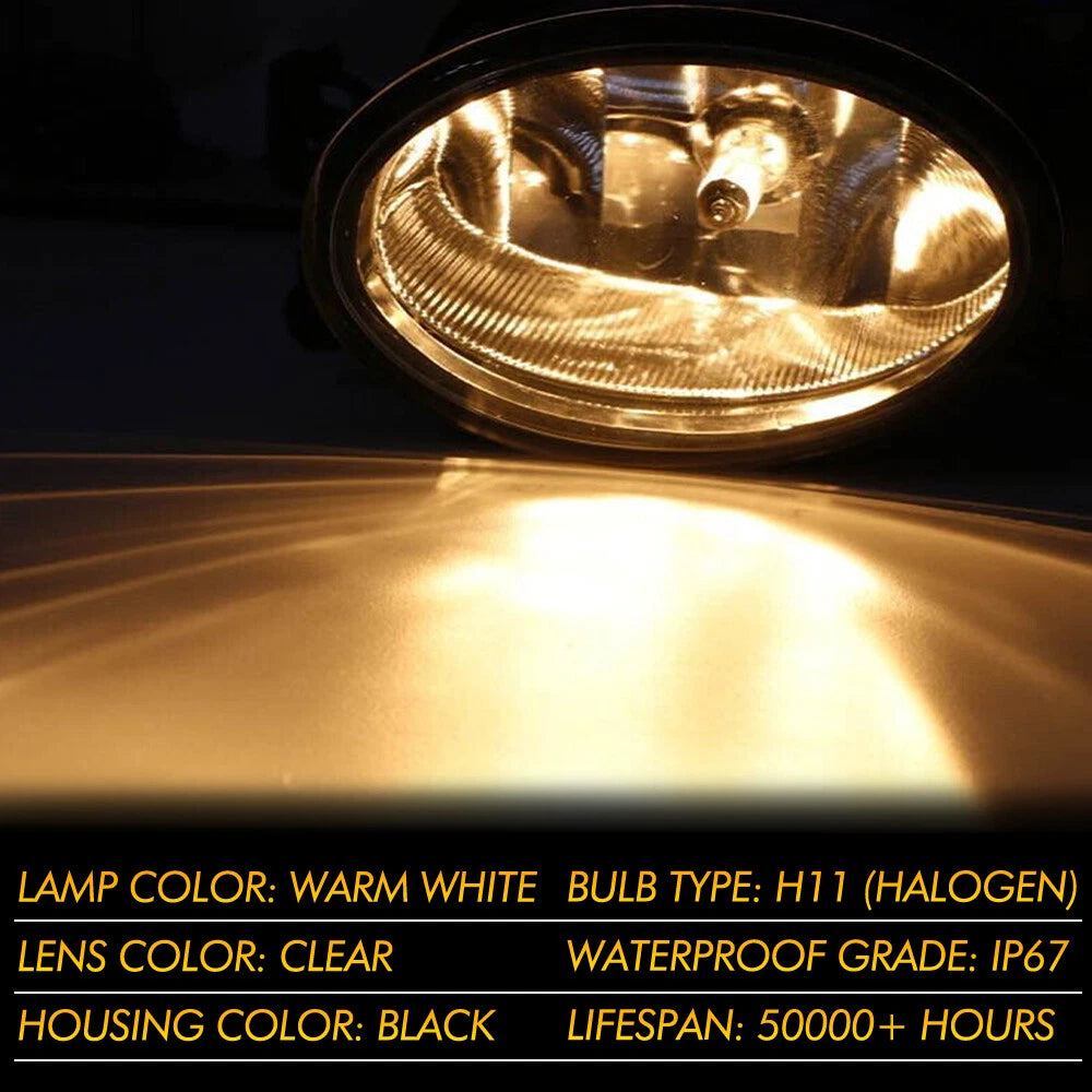 Clear Lens Bumper Fog Lights for Mercedes Benz C230 (2003–2009)